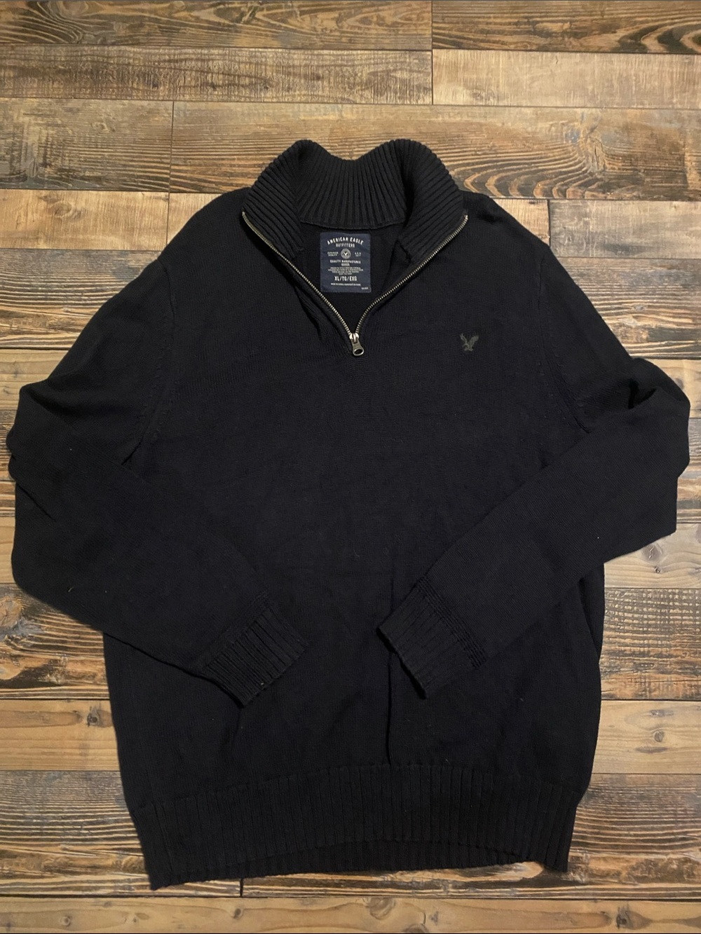 American Eagle Outfitters Black Half-Zip Sweater